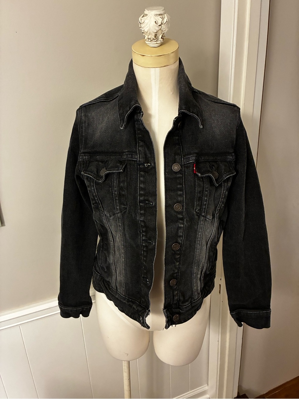 Levi's Black Washed Denim Trucker Jacket - Women's